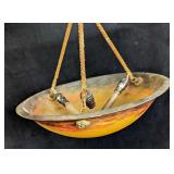 Vintage Glass Pendant Lamp By Degue