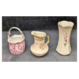 Vintage Porcelain Vases And Pitcher
