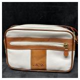 A.C.D. Marked White and Tan Leather Crossbody Shou