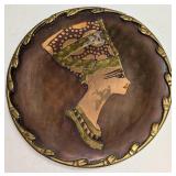Vintage Copper/Brass Egyptian Nefertiti Hanging Pl