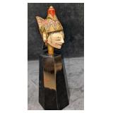 Vintage Hand Carved Painted Wooden Puppet Head Lad