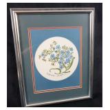 Jean F Tousignant Forget Me Nots 1991 Signed Frame