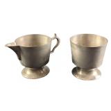 Vintage Woodbury Marked Pewter Creamer & Sugar Bow