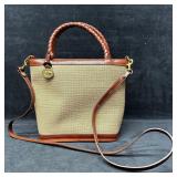 Brahmin Canvas and Leather Tote with Braided Handl