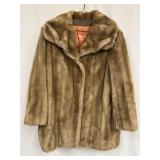ILGWU Mink Faux Fur Coat Jacket Union Made in the