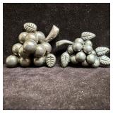 Mexico Silver Grape Vine Cluster Brooch Grapes Set