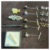 Collection of Vintage Tie Clip and Pin Set Lot of