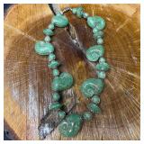 Venetian Murano Lamp Work Glass Green Bead Copper