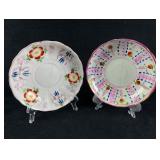 Pair of Antique Pink Lustreware Small Plates