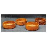 4 Vintage Wooden Salad Bowls