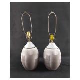 Two Vintage Ceramic 1980s Style Lamps Lot Of Two
