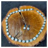 Murano Venetian Lamp Work Glass Light Blue White B