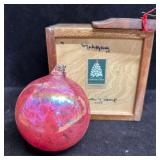 Hand Blown Iridescent Art Glass Christmas Ornament