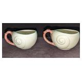 2 Vintage Retired Fitz & Floyd Oceana Flat Cups D