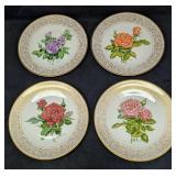 4 LE Edward Marshall Boehm Rose Plate Collection P