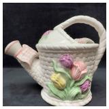 Ceramic Floral Watering Can Bucket Flower Water Po