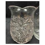 Crystal Glass Vase Set of Vases Lot of Two 2