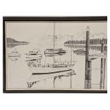 Framed Original Danilo A Piedra Oil On Canvas Boat