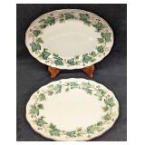 2 Retired Nikko Greenwood 11" Oval Serving Trays