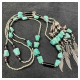 Shube Dakota West 925 Open Wrap Turquoise Garnet B