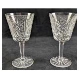 Two Retired Waterford Crystal Clare Cut Goblets