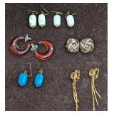 6 Pairs Of Norman Miller Joan Rivers Unmarked Earr