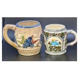 2 Vintage Ceramic Handpainted Mugs