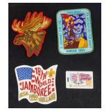 Three Large Boy Scout jamboree Badges And ID Card