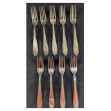 9 Retired Vintage BMF Silverplate Forks
