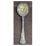 Vintage 9" Silverplated Flower Design Spoon