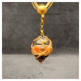 Murano Venetian Art Glass Lamp Work Black Floral R