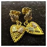 Black Hills 10K and 14K Gold Vine and Leaf Dangle
