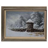 Framed Harold Johnsen Original Oil On Canvas Snow