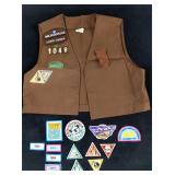 Girl Scout Vest Uniform And Merit Badges 1990s