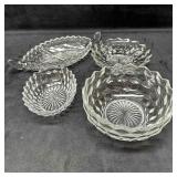 Fostoria American Crystal Glass Cubist Pattern Bow