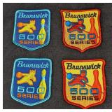 4 Vintage Brunswick 500 Series Bowling Patches