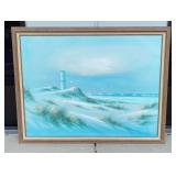 Beach Lighthouse Scene Painting JB