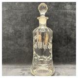 Antique Etched Glass Spirit Decanter with Faceted