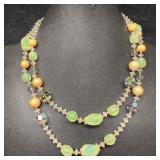 Murano Venetian Art Glass Lamp Work Creme Round Co