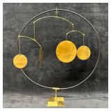 Decorative Kinetic Balance Sculpture with Brass Di