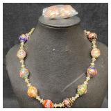 Vintage Italian Murano Cobalt And Gold Color Art G