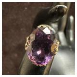 Amethyst Faceted Oval Stone Setting 14K White Gold