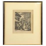 Framed Morning Engraving By T. Cook After W. Hogar