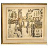 Framed Julien Van Santen Stone Lithograph