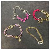 Melania Clara Gold Tone Chain Mixed Bracelet Set M