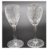 2 Retired Glass American Cut Vega Cordial Glasses
