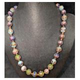 Vintage Italian Murano Colorful Art Glass Bead Nec