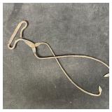 Antique Forged Iron Blacksmith Tongs with T-Handle