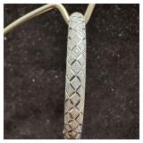 Diamond Cut Quilted Pattern 14K White Gold Bracele