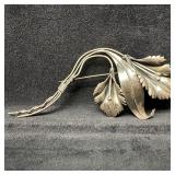 Large Sterling Silver Flower Floral Brooch Silverw